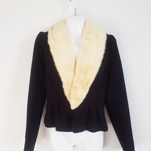 60s Vintage White Mink Fur Collar, Cream White Real Mink Fur Scarf - Picture 6 of 10